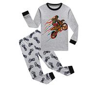 SEVEN BB Boys Pyjamas Set Motorcycle Kids Pjs Pajama Long Sleeve Cotton Sleepwear Tops Shirts Pants Nightwear Children Outfit 3 Years Grey