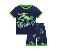 SEVEN BB Boys Pyjamas Set Motorcycle Kids Pjs Pajama Short Sleeve Cotton Sleepwear Tops Shirts + Pants Nightwear Children Outfit 4 Years