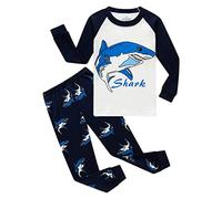 SEVEN BB Boys Pyjamas Set Shark Kids Pjs Pajama Long Sleeve Cotton Sleepwear Tops Shirts Pants Nightwear Children Outfit 3 Years White