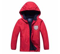 SEVEN BB Boys Softshell Jackets Waterproof Kids Camo Lightweight Fleece Winter Rain Coat Windproof Raincoat Children Casual Red Windbreaker Jacket 13-14 Years