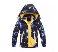 SEVEN BB Boys Softshell Jackets with Compass Outdoor Waterproof Kids Fleece Winter Rain Coat Windproof Raincoat Children Planet Space Black Windbreaker Jacket 7-8 Years