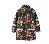 SEVEN BB Boys Waterproof Jacket Kids Fox Cotton Lined Raincoat with Hood for School, Wet Weather, Travel, 8 Years