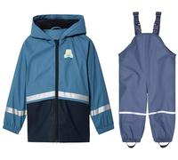 SEVEN BB Kids Waterproof Jacket and Trousers Rain Suit Boys Muddy Puddle Trousers Set Baby Girls PU Waterproof Dungarees Raincoat Set Fleece Lined Car 3-4 Years