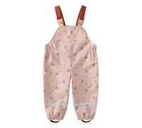 SEVEN BB Kids Waterproof Trousers Boys Mud Rain Trousers Girls Puddle Pants Baby Waterproof Dungarees Rain Bib Pants Pink 12 Months
