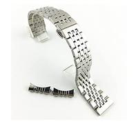 Seven Beads Stainless Steel Solid Watch With 19mm Watchband Flat Mouth And 20mm Black Double Button Butterfly Buckle 21mm (Silver 17mm)