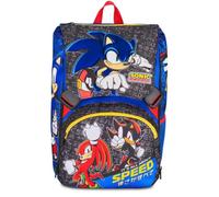 Seven Big Sonic Expandable School Backpack, Blue, 24L, Expandable with Zip, Front Pocket, Side Bottle Pocket, Elementary School, Children