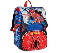 Seven Big Spiderman Expandable School Backpack, Blue, 24L, Expandable with Zip, Front Pocket, Side Bottle Pocket, Elementary School, Children