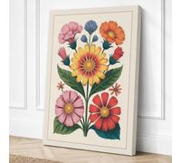 Seven Blooms Botanical Canvas Wall Art Print 18x12 Inch (46 x 30 cm)