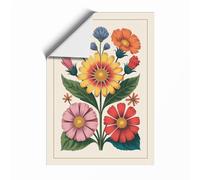 Seven Blooms Botanical Unframed Wall Art Print A2 (59.4×42cm), Wall Decor for Living Room, Bedroom, Office & Home, Art Gift