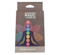 Seven Chakra Candles (Pack of 7) Manifest Balance Rainbow Manifesto - 90 minutes Burn Time, Soy Wax. Meditation & Spiritual Enhancer, Grounding Energy, Magic Gift Set