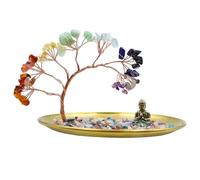 Seven Chakra Crystal Tree with Buddha Statue - Money Tree Meditation Accessories Decorative Home Accessories Yoga for Good Wealth Health Luck Buddha Home Decor