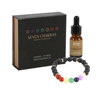 Seven Chakra Gemstone & Lava Bead Essential Oil Diffuser Bracelet