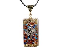 Seven Chakra Hand Made Gemstone ORGONE Pendant Powerful Reiki Protective Energy Adjustable Necklace with tree of life