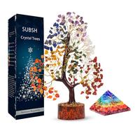 Seven Chakra Money Tree - Stones and Crystals - Chakra Decor - Knick Knacks - Home Life - Hippy Room Decor - Sculptures Home Decor