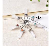 Seven Chakra Pyramid Natural Crystal Amethyst Stone Crystal Point Home DecorationEnergyStone Ornaments Gift,Obsidian,1pc