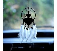 Seven Chakra Tree Acrylic Lord Shiva Car Hanging Car Rear View Mirror Decor Ornament Accessories Good Luck Dream Catcher Positive Vibes Balcony, Gift, Car, Wind Chimes, Room (Shiva) 1 Pcs, Black