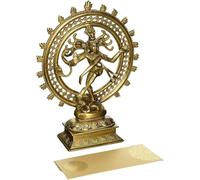 Seven Chakra Tree Hindu God Deity Shiva Dancing Nataraja Natraj Brass Statue Sculpture for Home Decor Temple Mandir 6"