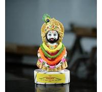 Seven Chakra Tree Khatu Shyam Ji Marble Idol - 9 cm Religious Statue for Home Temple, Pooja Decor & Car Dashboard | Hindu God Murti Showpiece