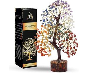 Seven Chakra Tree of Life, Artificial Tree, Crystal Tree for Positive Energy - Feng Shui Tree, Money Tree, Handmade 7 Chakra Tree, Stone Tree, Healing Crystals, Spiritual Gifts, Gifts for Women