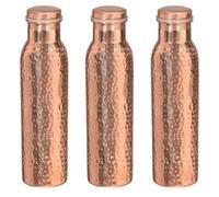 Seven Chakra Tree Pure Copper Water Bottle - Set of 3 (1L Each) | Ayurvedic Health Benefits