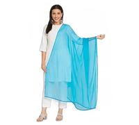 Seven Chakra Tree Soft Colors Women's Plain Chiffon Dupatta - Lightweight Scarf, Ethnic Dupatta for Salwar Kameez, Daily Wear & Festive Use (FIROZI, 2.25M)