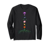 Seven Chakras as Chakra Colored Flowers, Yoga and Meditation Long Sleeve T-Shirt