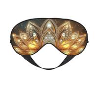 Seven Chakras Meditation Zen - Holy Lotus Print Sleep Mask with Adjustable Strap, Comfortable Eye Cover for Travel, Yoga, Napping, Sleeping & Relaxation