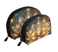 Seven Chakras Meditation Zen - Holy Lotus Printed Makeup Bags 2-Piece Portable Shell Travel Toiletry Bag