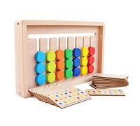Seven Color Shape Matching Game Sliding Block Puzzles Early Learning Kids Educational Wooden Children