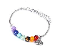 Seven Colours Good Luck Power Stone Bracelet Prayers Necklace Adjustable Length Men's Durability and Durability