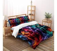Seven Colours of Death Bedding Set 3D Digital Printing Gothic Themes Duvet Cover Set Chic Breathable Quilt Cover for Boys & Girls with Pillow Double（200x200cm）