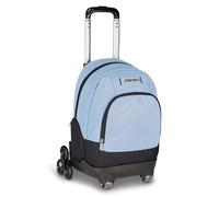 Seven Comby School Trolley 8 Wheels Made of Stars, Grey, Glitter Effect, 31 L, Decomposable, Backpack Use, Telescopic Bar, Equipped Pocket, Computer Pocket, Elementary and Middle School, Girl