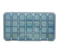Seven Day 28 Slot Medicine Box Organizer Blue Pp Abs | Sealed Lightweight Design, Portable Container for Travel, Daily Storage Layout with Removable Sections