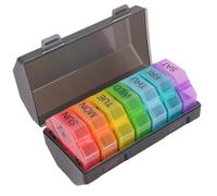 Seven Day Pill Box, Three Times a Day, One Pill Box Contains Three Large Compartments for Pill Management in The Morning, Noon, and Evening, Which Can Be Stored in a Wallet or Pocket