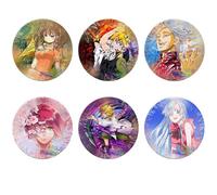Seven Dead Sins Badges Anime Figure Tinplate Badge Pins Decorations - Multicolore 58mm 6 Pieces