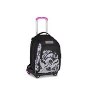 Seven Detach PLUMPY LINE GIRL Jack 8 Wheels School Trolley Black, 34 L, Decomposable, Detachable Backpack, 4 in 1, Cross-over System, Multifunctional Pockets, Elementary and Middle School, Children