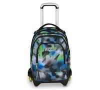 Seven Detach Write Down Trolley Jack 3 Wheels, Grey, Backpack with Removable Trolley 37 Litres, Bottle Pocket, Detachable Backpack, Multipurpose and Spacious for Elementary and Middle School,