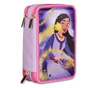 Seven Disney - Wish Strong Heart, Bright Spirit, Multicoloured - Multi Compartment Pencil Case with Pencils, Pens and Colours, Accessories Backpack, School Backpack - Pencil Case for Girls