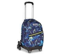 Seven Electicvibe Boy 8 Wheels Comby School Trolley Blue, 31 L, Discomposable, Use Backpack, Multi-Purpose Pockets, Laptop Pocket, Folding Structure, Telescopic Bar, Elementary and Middle School