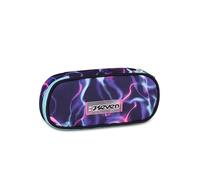 Seven Electrivibe Girl Round Plus School Pencil Holder, Purple, Oval Pencil Case, Inner Pocket, Elastic Pencil Holders, Accessories Backpack, Girl, Middle and High School
