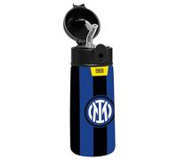 SEVEN F.C. INTER Football Bottle, Black Blue, Stainless Steel Thermal Bottle, No BPA Indoor Outdoor, Temperature Maintenance up to 24 hours, Children's School - Thermal Bottle