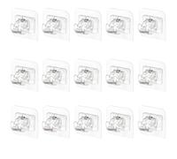 Seven-Flower 15PCS Self-Adhesive Curtain Hooks, No Drill Curtain Rod Brackets, Stick On Curtain Rail & Pole Brackets, Easy Install Adhesive Holder for Doors, Windows, Kitchen, Hotel Use