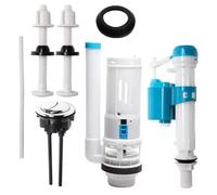 Seven-Flower Toilet Flush System Replacement, with Button Dual Flush Valve & Fill Valve Kit with Adjustable Height for 2" Outlet, Universal Toilet Cistern Flush Parts for Efficient Water Saving