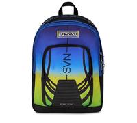 Seven Freethink Nuanced School Backpack, Blue Yellow, Double Compartment with PC Pocket and Bottle Pocket, Capacity 34 Litres, Middle and High Schools for Boys and Girls