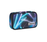 Seven FREETHINK Quick Case School Pencil Case, Blue, Rectangular Pencil Case, Large, 45 Pieces, Complete with Pencils, Pens and Colours, Elementary and Middle School, Girl, Girls, Leisure