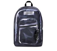 Seven Freethink School Backpack, Double Compartment, Black, 34 L, Multifunction, Front Pocket, Side Pocket for Bottles, Internal Laptop Compartment, Middle and High School, Children, Boys