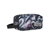 Seven FREETHINK School Pen Holder, Black, White, Triple Compartment Case, 3 Zips, Spacious Accessories, Backpack, Middle and High School, Girl, Girl