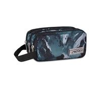 Seven FREETHINK School Pen Holder, Grey, Triple Compartment Case, 3 Zips, Spacious Accessories, Backpack, Middle and High School, for Children and Teenagers