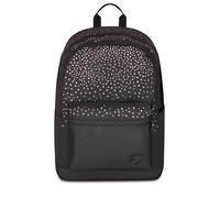 Seven GlitzyCute Round Backpack, Black and Purple, Notebook Holder and Bottle Pocket, 26.5 Litres, Padded Back, Girls and Girls