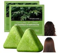 Seven Green Shampoo Bar, Usman Grass Solid Shampoo, Gentle Hair Cleansing Shampoo Soap, Seven Green Herbal Solid Shampoo Bars, Triangle Shampoo Bar,for Anti-Thinning & Hydrating Scalp Care (2 pcs)